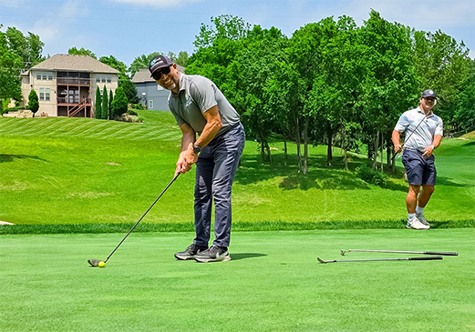Golfers participate in Operation BBQ Relief's 6th Annual Heroes Golf Classic in Parkville, Missouri.
