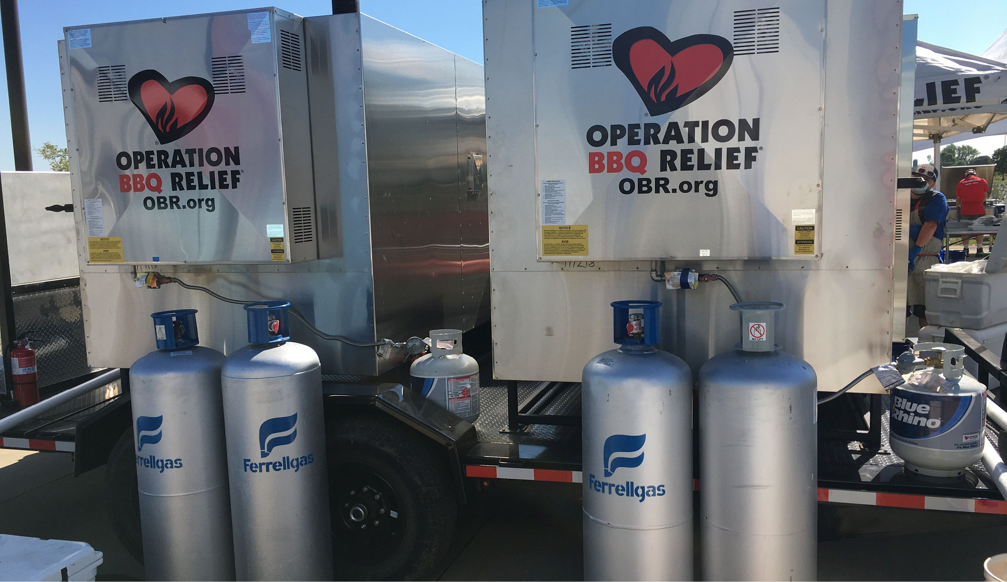 Operation BBQ Relief trailers, generators and propane tanks.