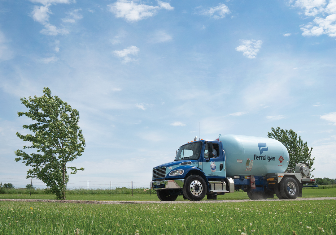 Ferrellgas bobtail delivering propane