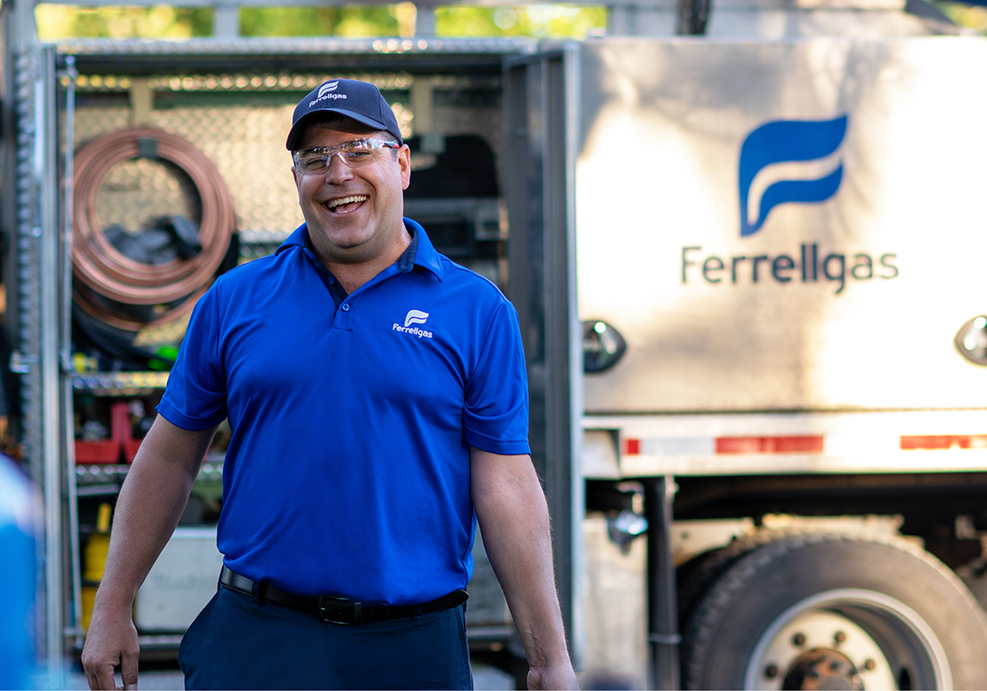 Ferrellgas employee smiles at the camera.
