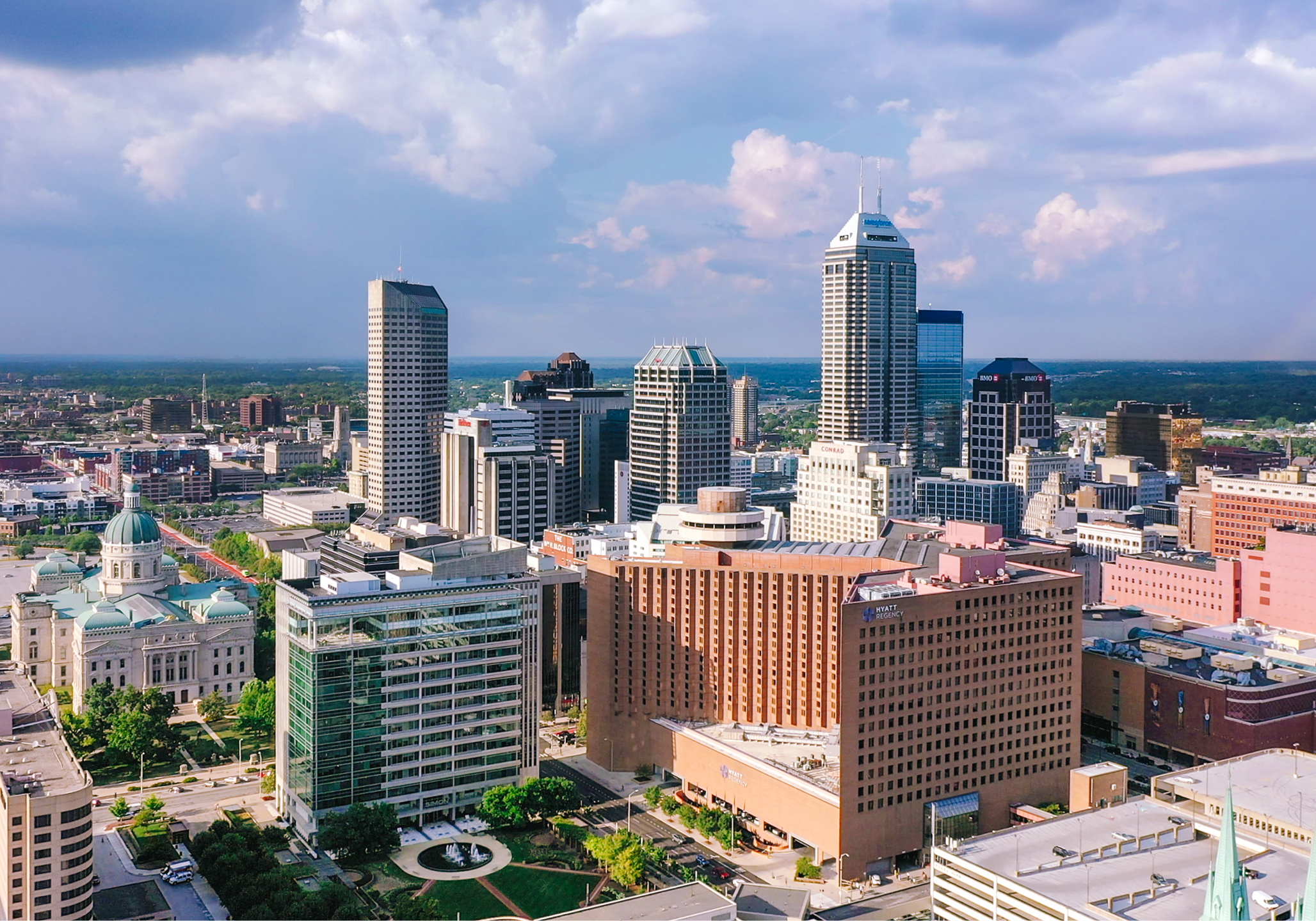 City view of Indianapolis, Indiana.